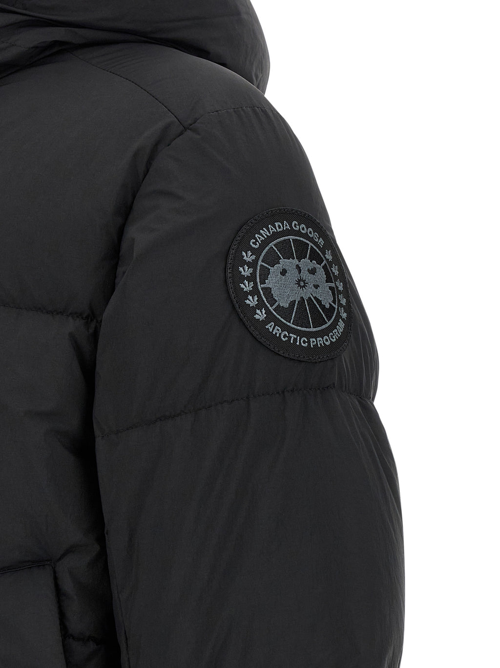 Canada Goose Schwarze Polyamidjacke in voller Länge