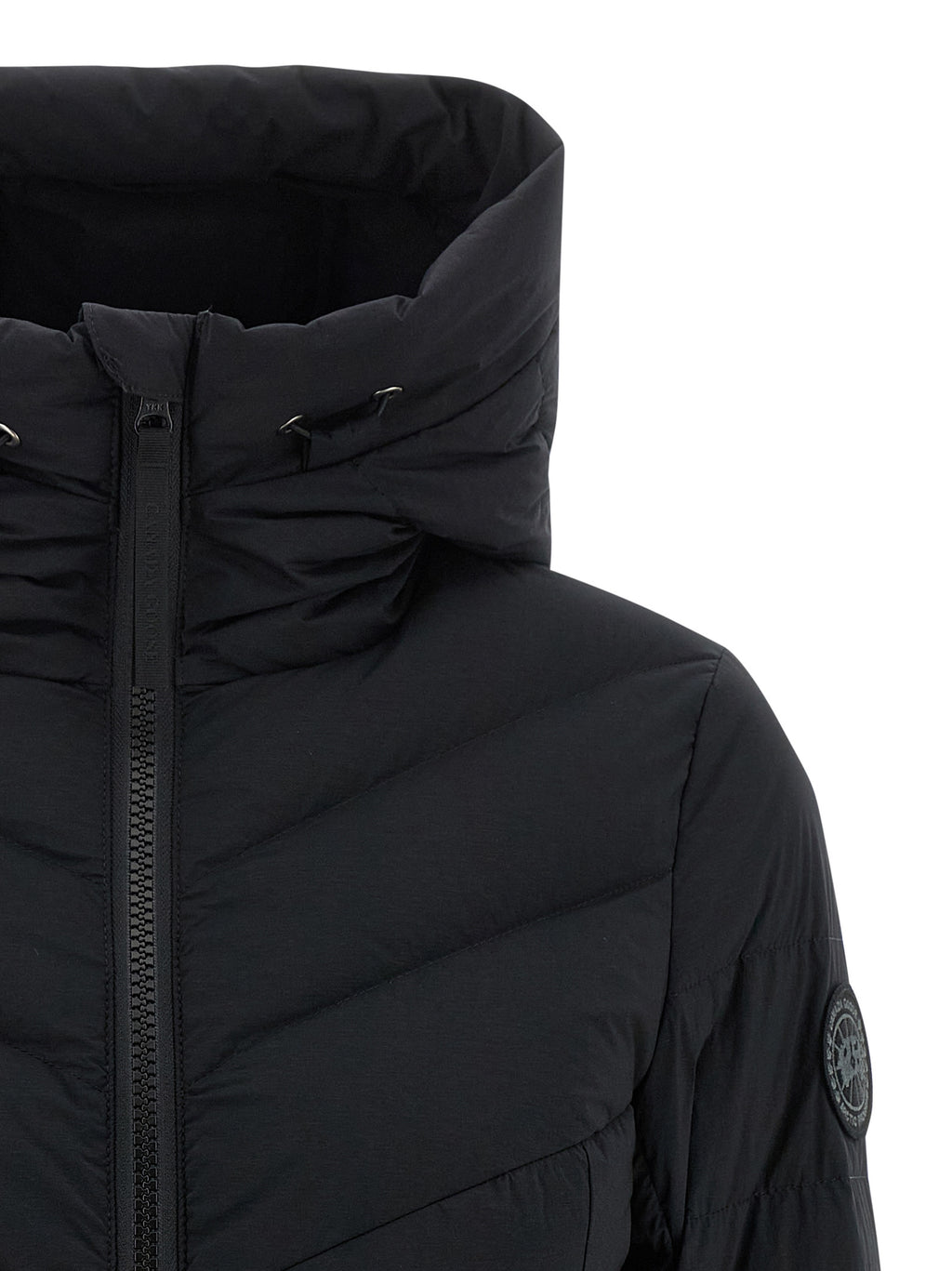 Canada Goose Schwarze Polyamidjacke in voller Länge