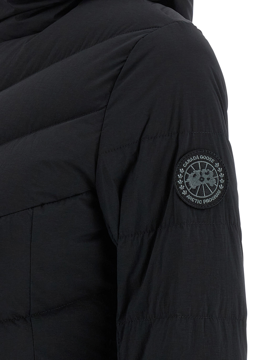 Canada Goose Schwarze Polyamidjacke in voller Länge