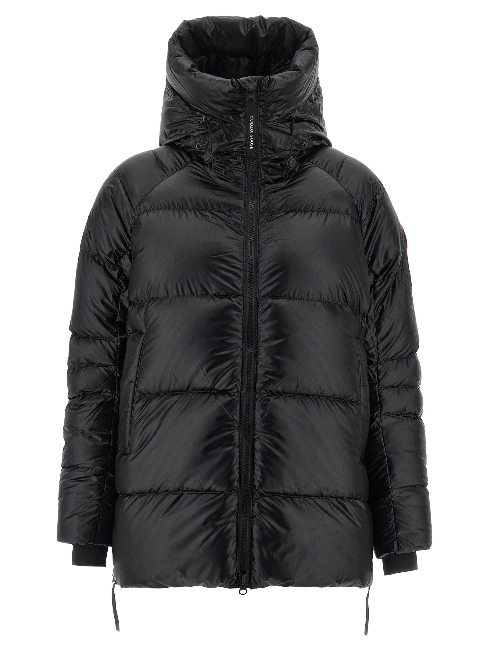 Canada Goose Schwarze Polyamidjacke in voller Länge