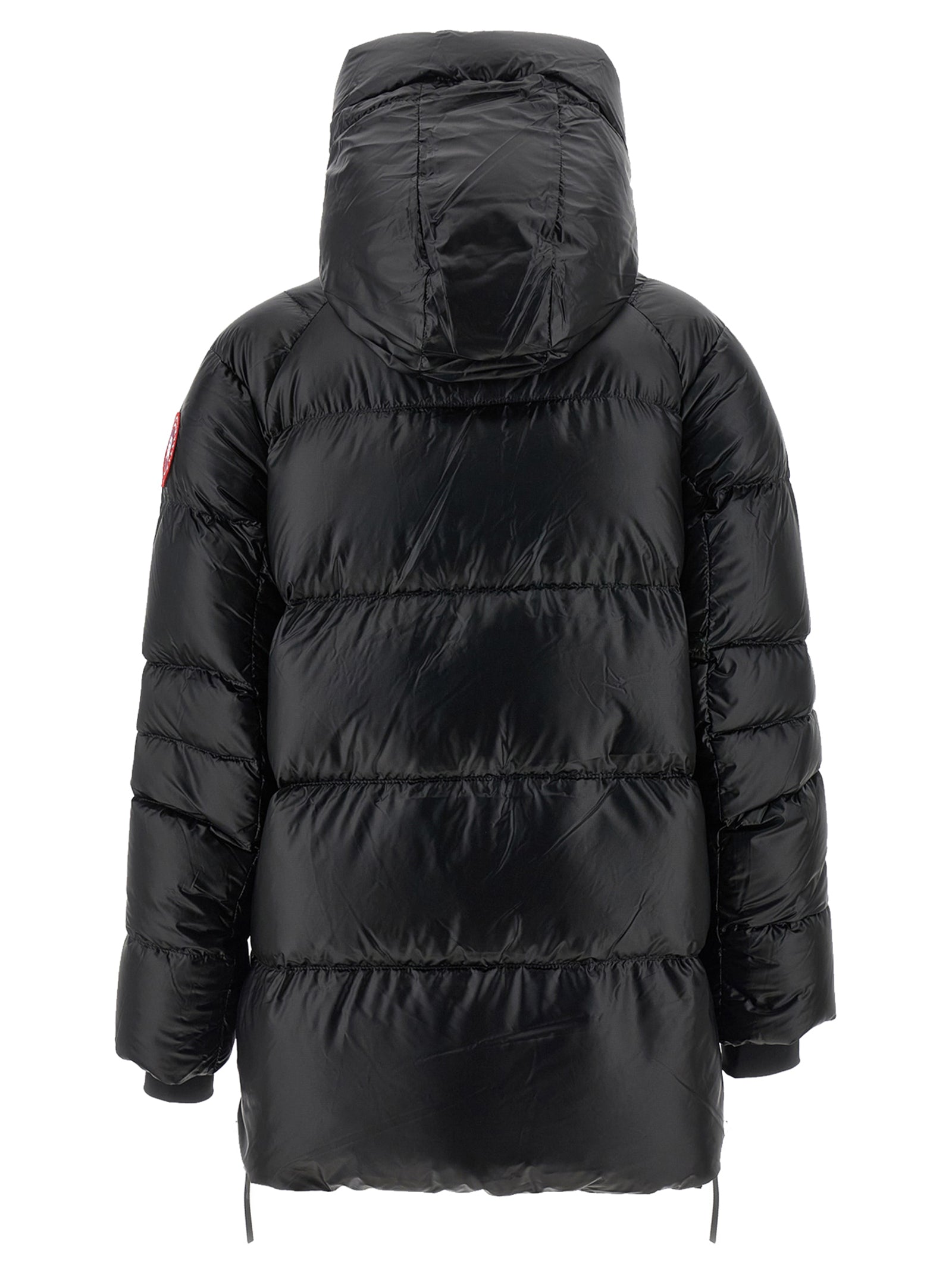 Canada Goose Schwarze Polyamidjacke in voller Länge