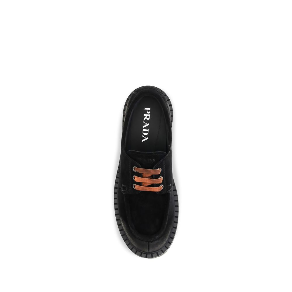 Prada Loafer aus schwarzem Wildleder zum Hineinschlüpfen