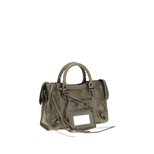 Sac à main Balenciaga Bicolor en cuir d'agneau Ovis Aries, design élégant avec poignées et détails en contraste.