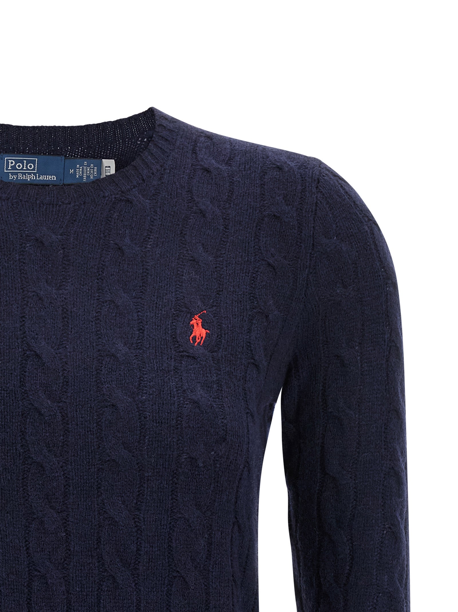 Polo Ralph Lauren Blaue Strickjacke aus Wolle