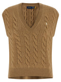 Polo Ralph Lauren Beige Wool Sleeveless Jacket