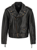 Balmain Jacke aus schwarzem Kalbsleder