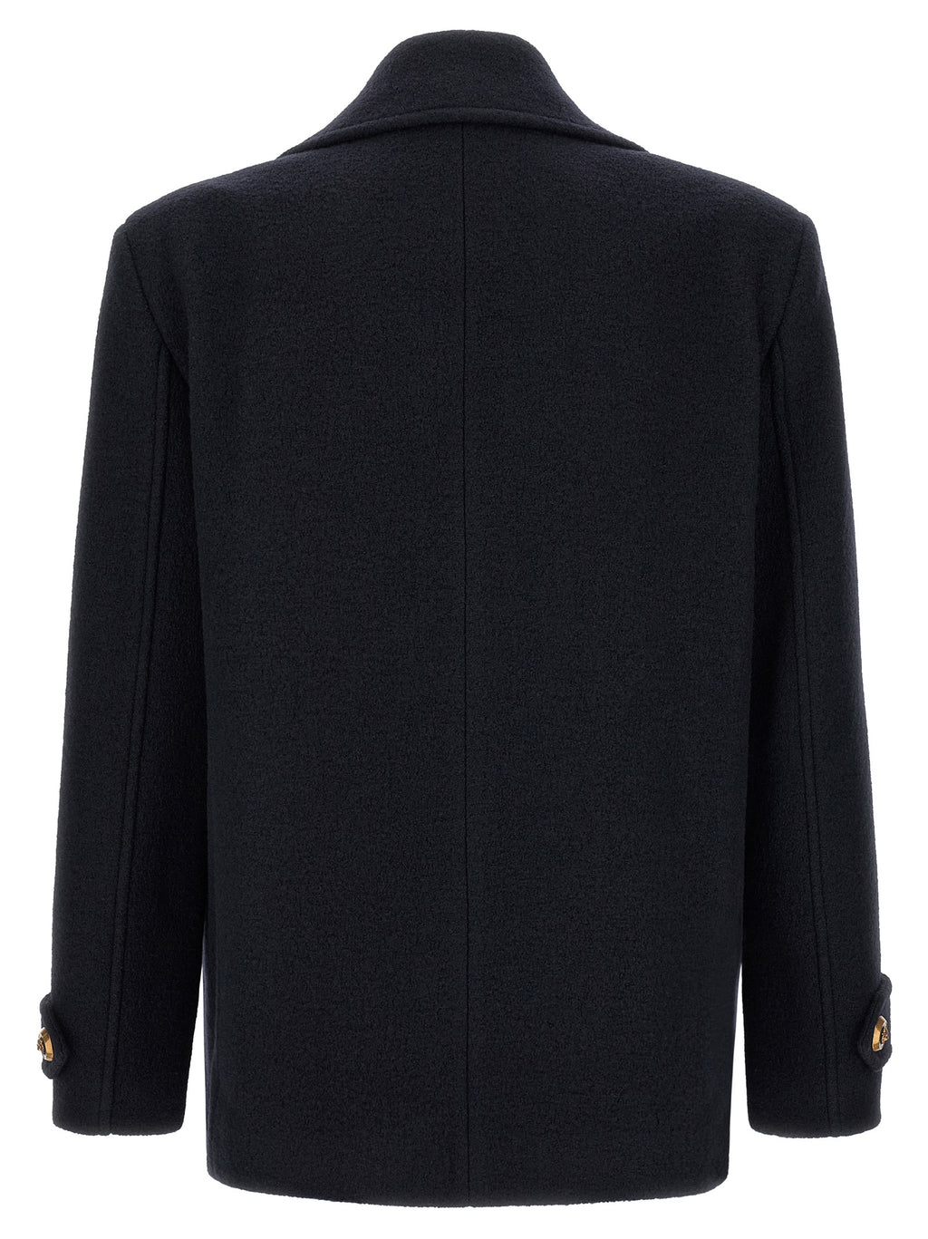 Balmain blauer Mantel aus Schurwolle