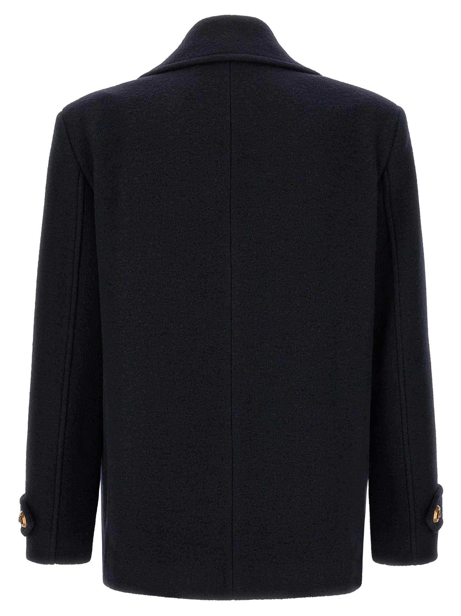 Balmain blauer Mantel aus Schurwolle