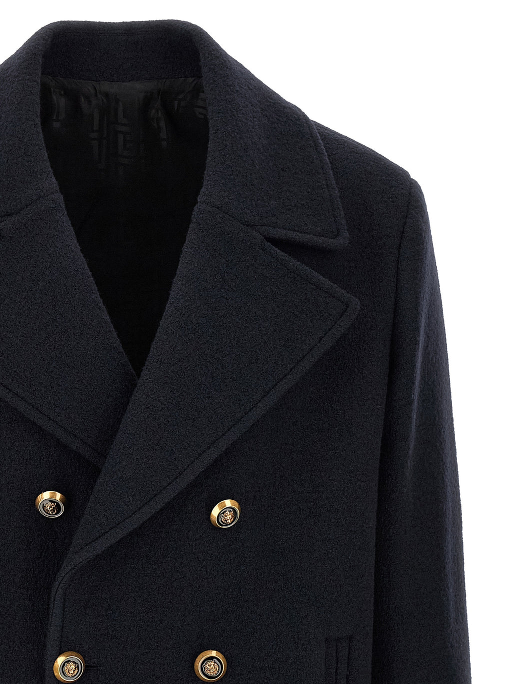 Balmain blauer Mantel aus Schurwolle