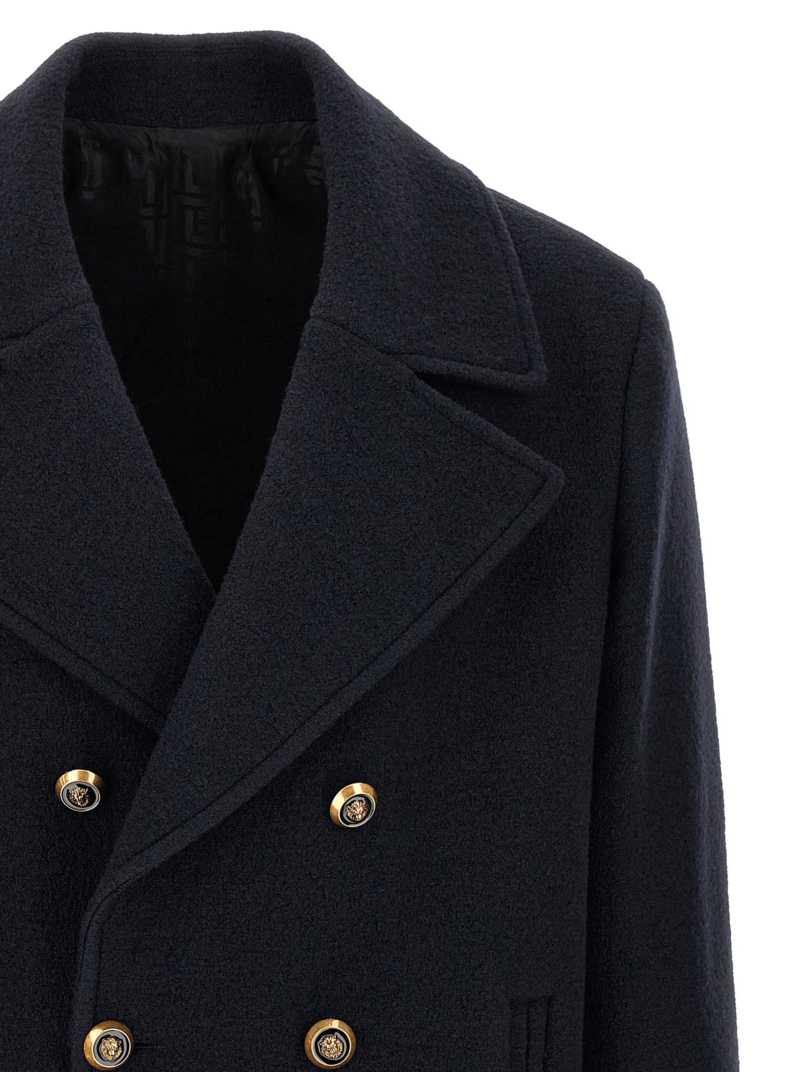 Balmain blauer Mantel aus Schurwolle