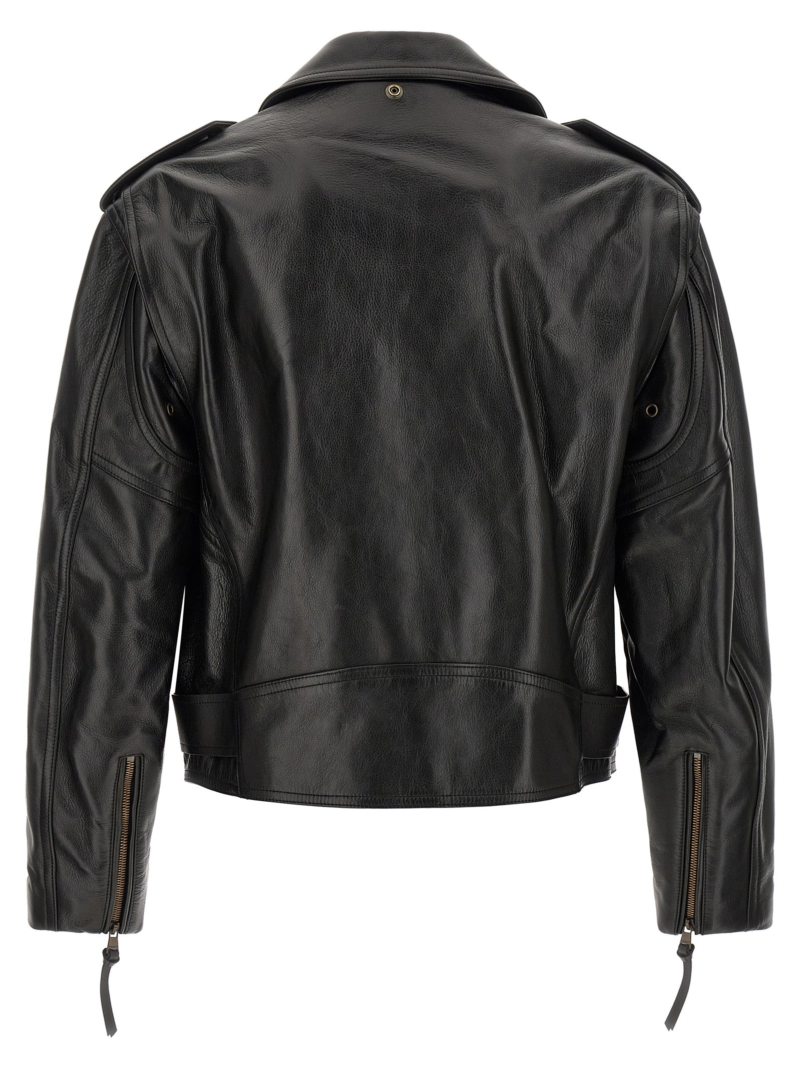 Balmain Jacke aus schwarzem Kalbsleder