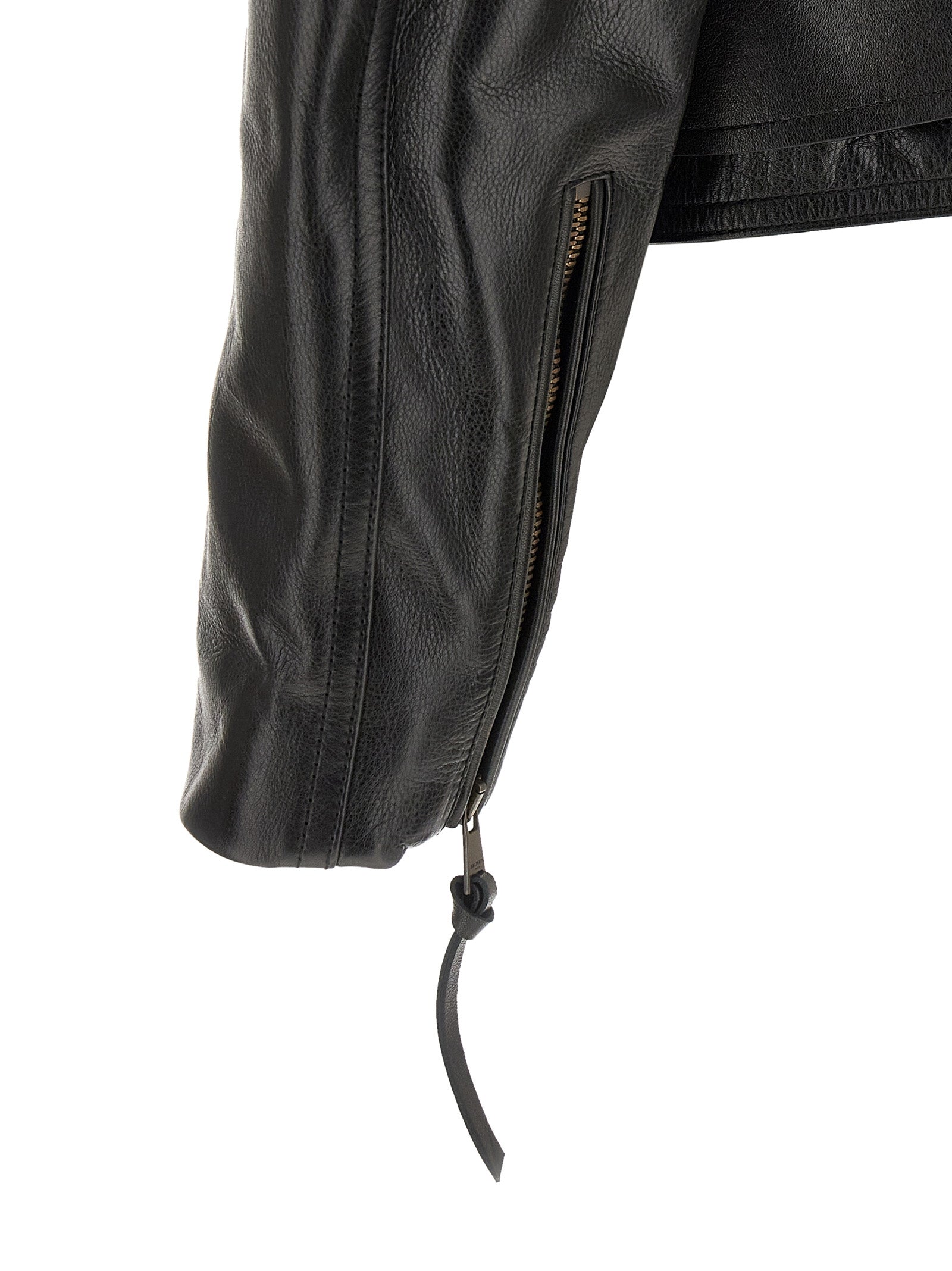 Balmain Jacke aus schwarzem Kalbsleder