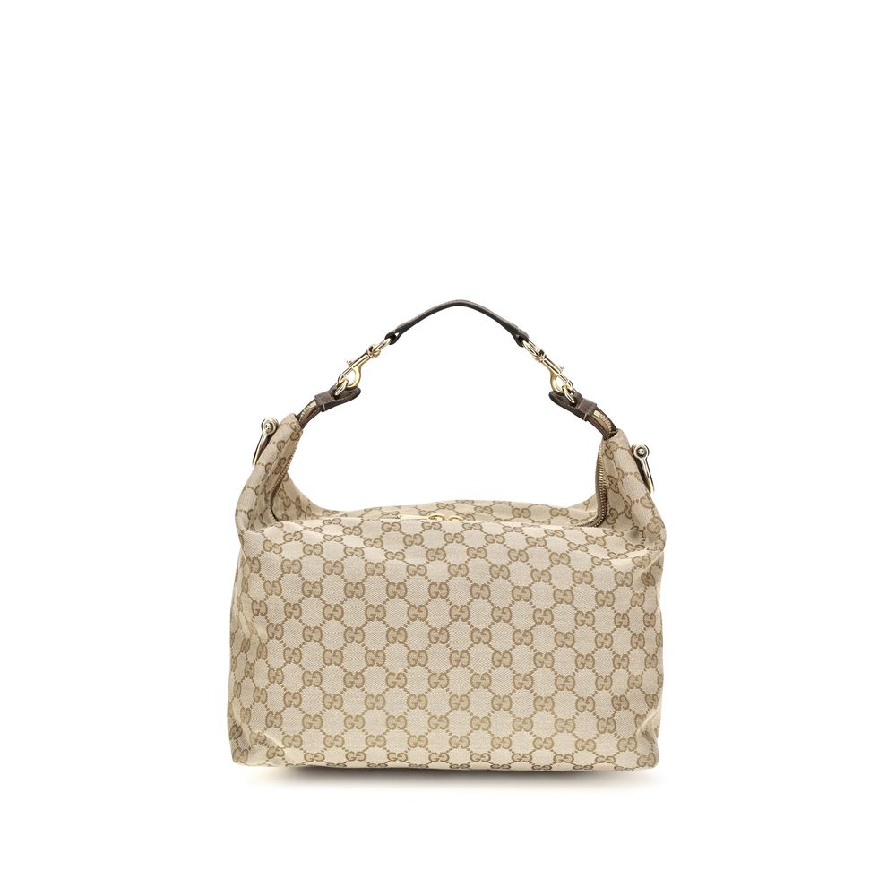 Gucci Schultertasche aus beigem Stoff