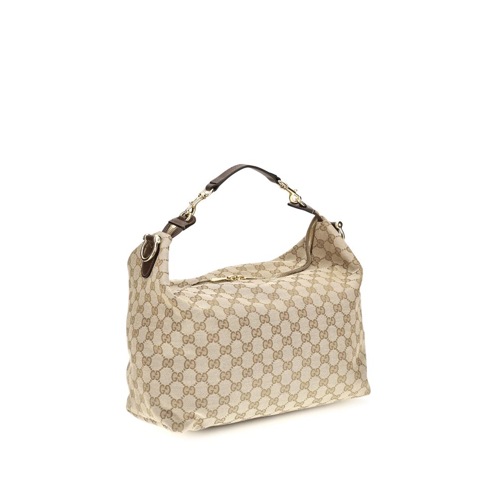 Gucci Schultertasche aus beigem Stoff