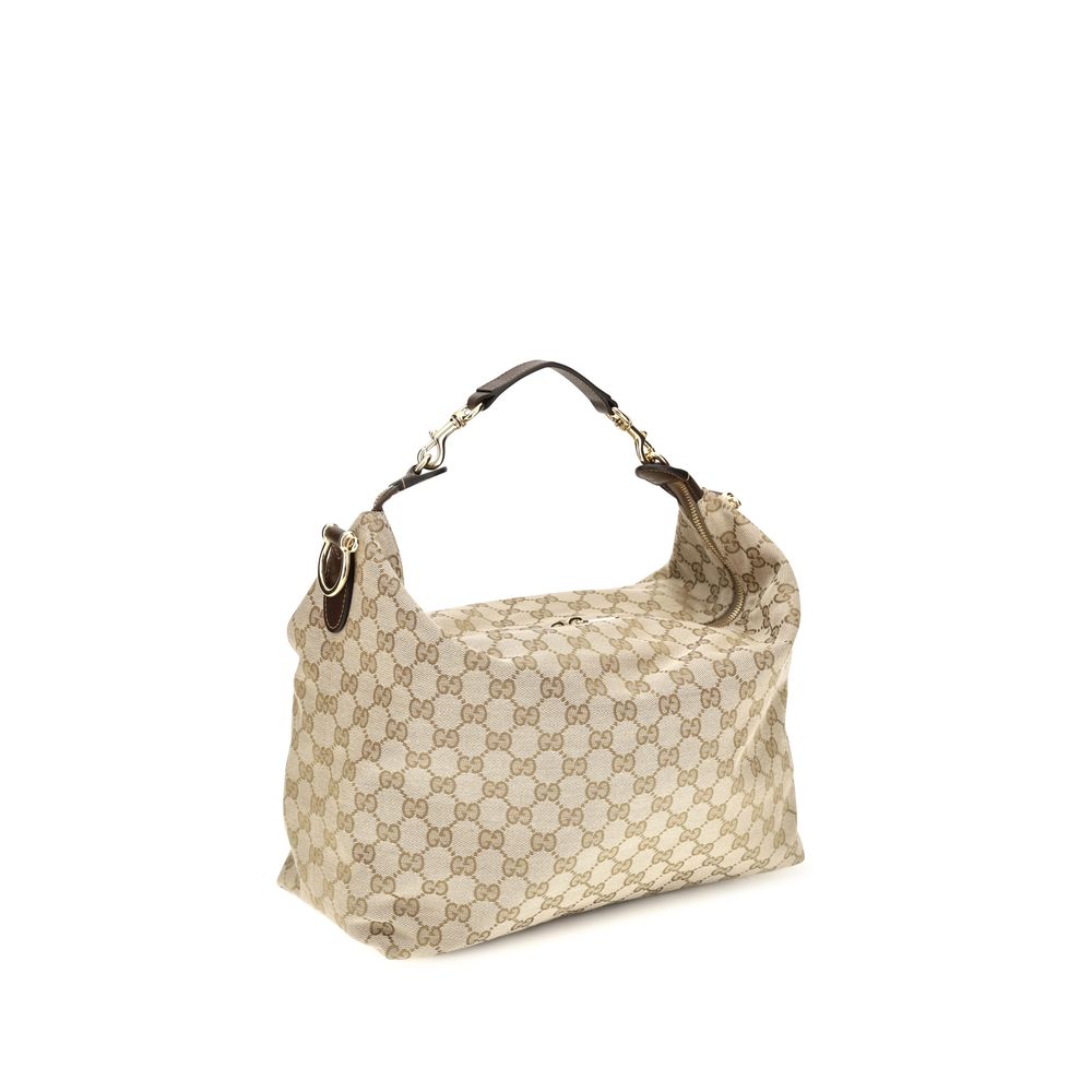 Gucci Schultertasche aus beigem Stoff