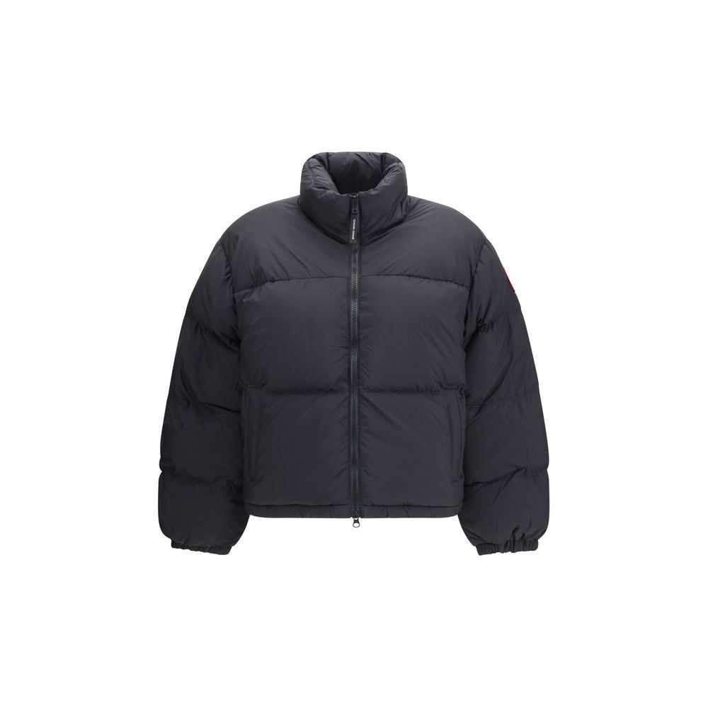 Canada Goose Schwarze Polyamidjacke in voller Länge