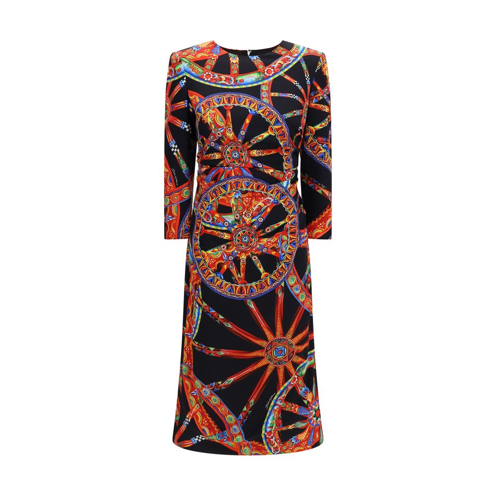Dolce & Gabbana Mehrfarbiges Seidencocktailkleid