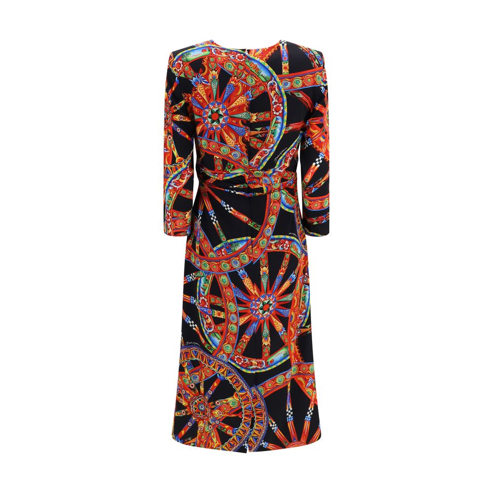 Dolce & Gabbana Mehrfarbiges Seidencocktailkleid