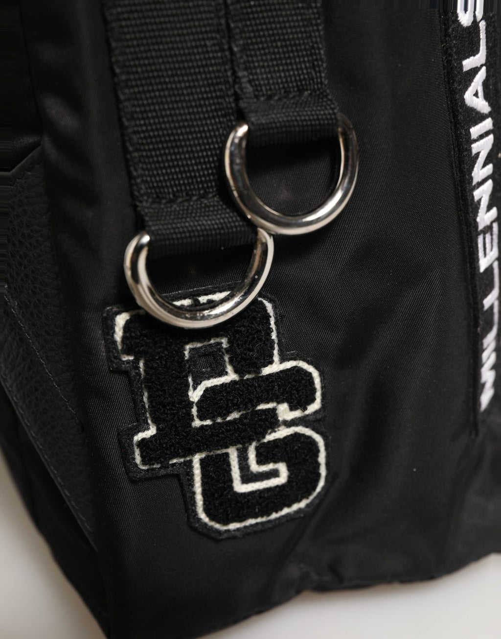 Dolce & Gabbana Men Black #DG LOVE Logo Patches Nylon Backpack Bag