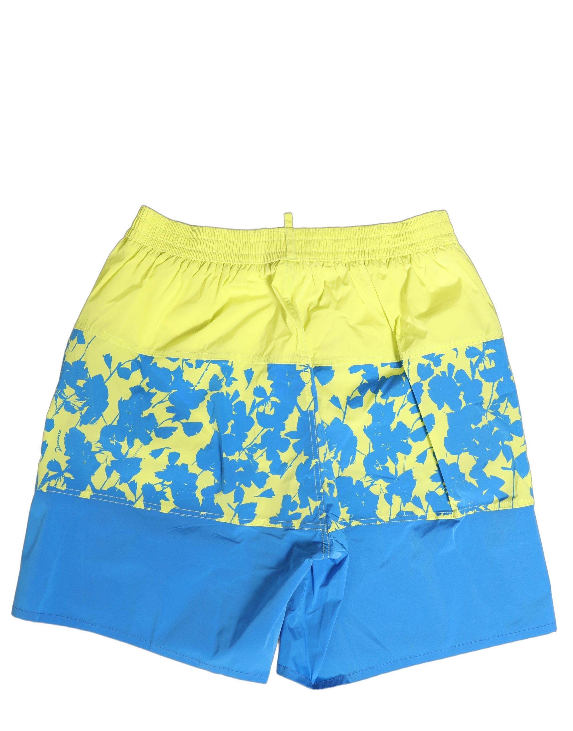 Dsquared² Blue Yellow Floral Boxer Shorts Beachwear Swimwear