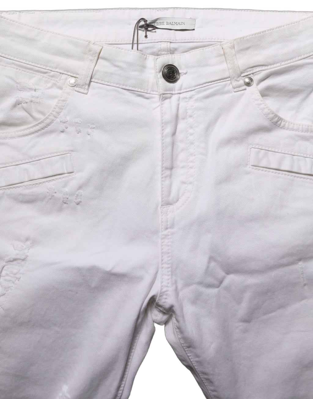 Pierre Balmain White Cotton Stretch Skinny Denim Trouser Jeans