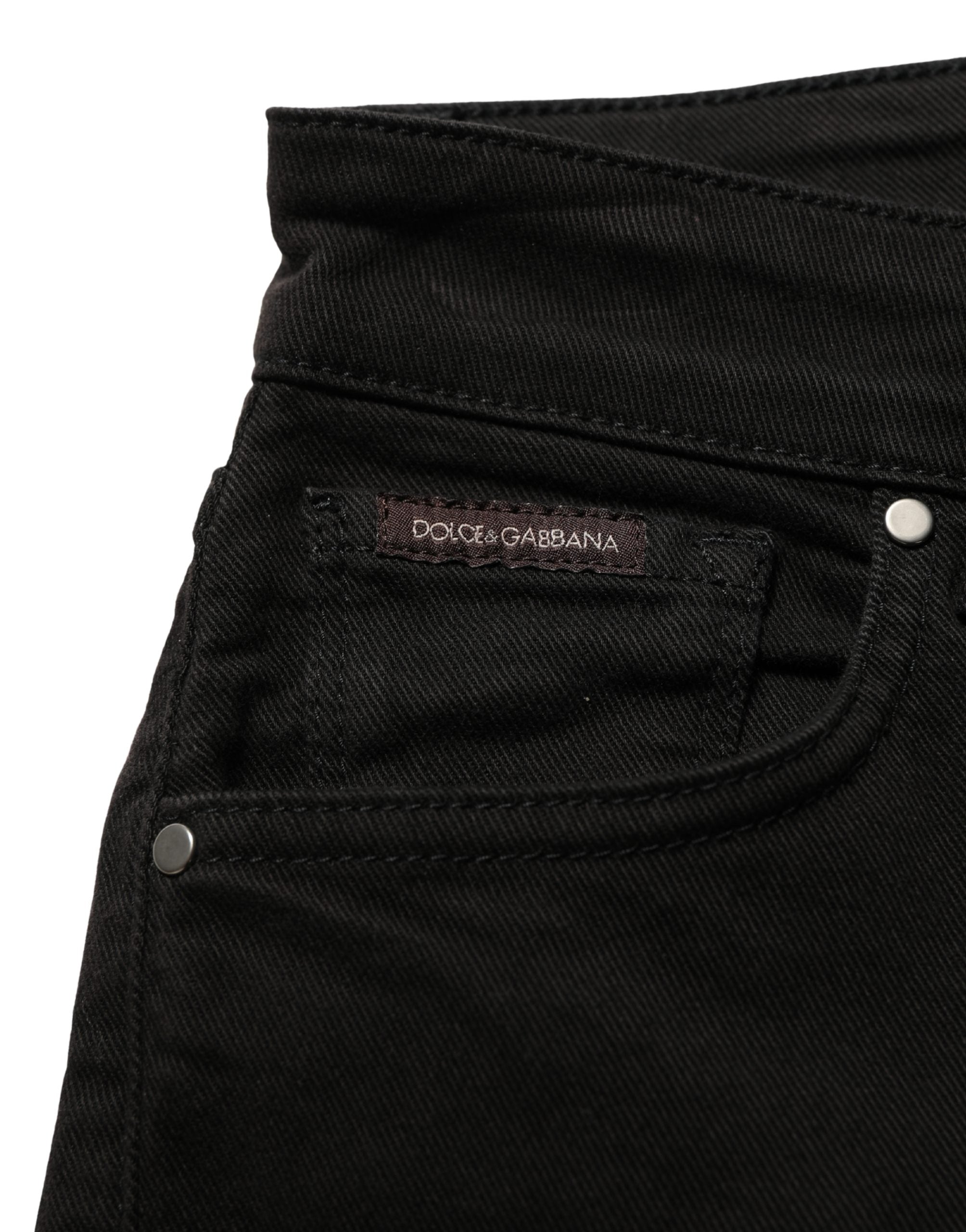 Dolce & Gabbana Black Cotton Stretch Skinny Denim Jeans