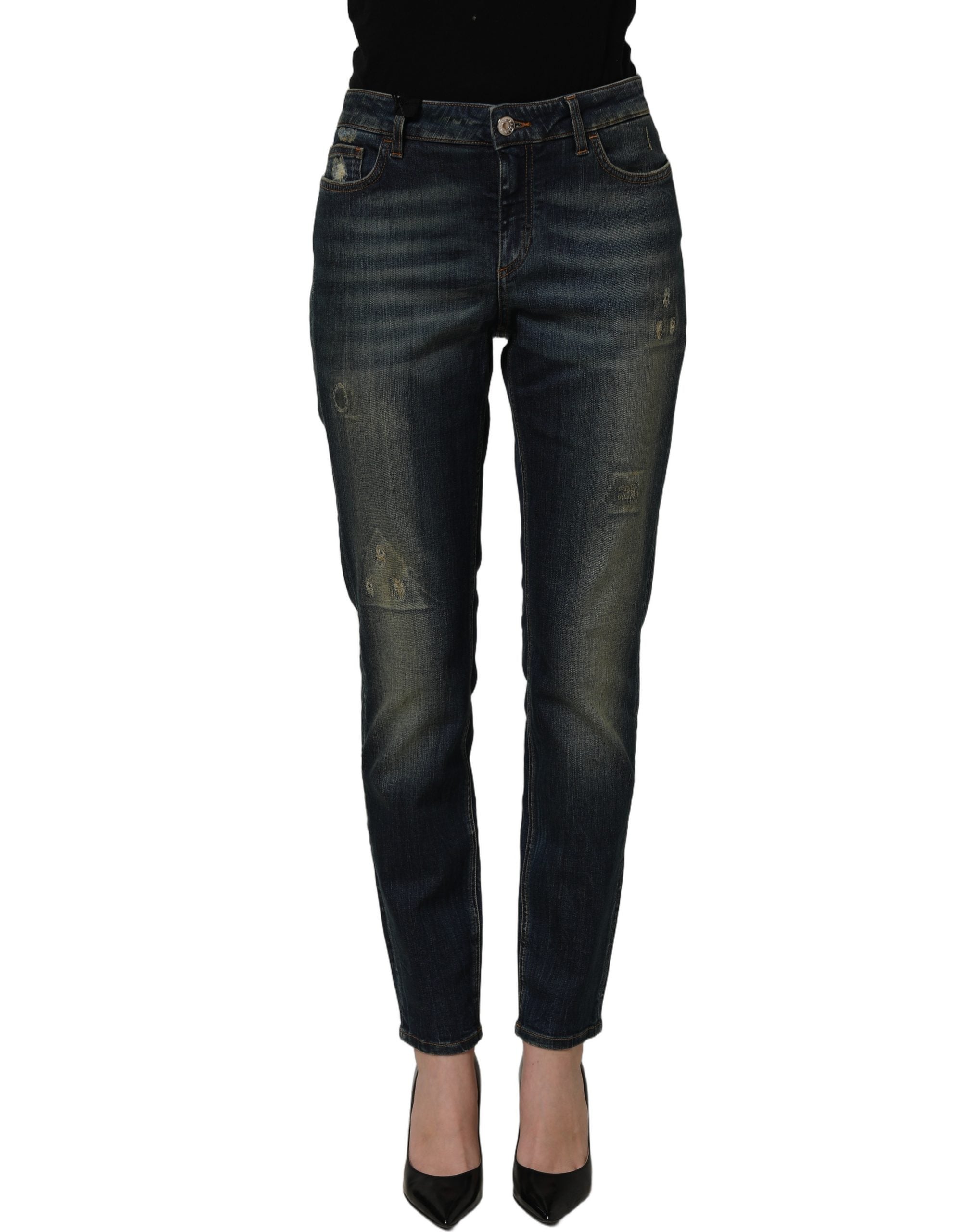 Dolce & Gabbana Blue Cotton Stretch Skinny Denim Jeans
