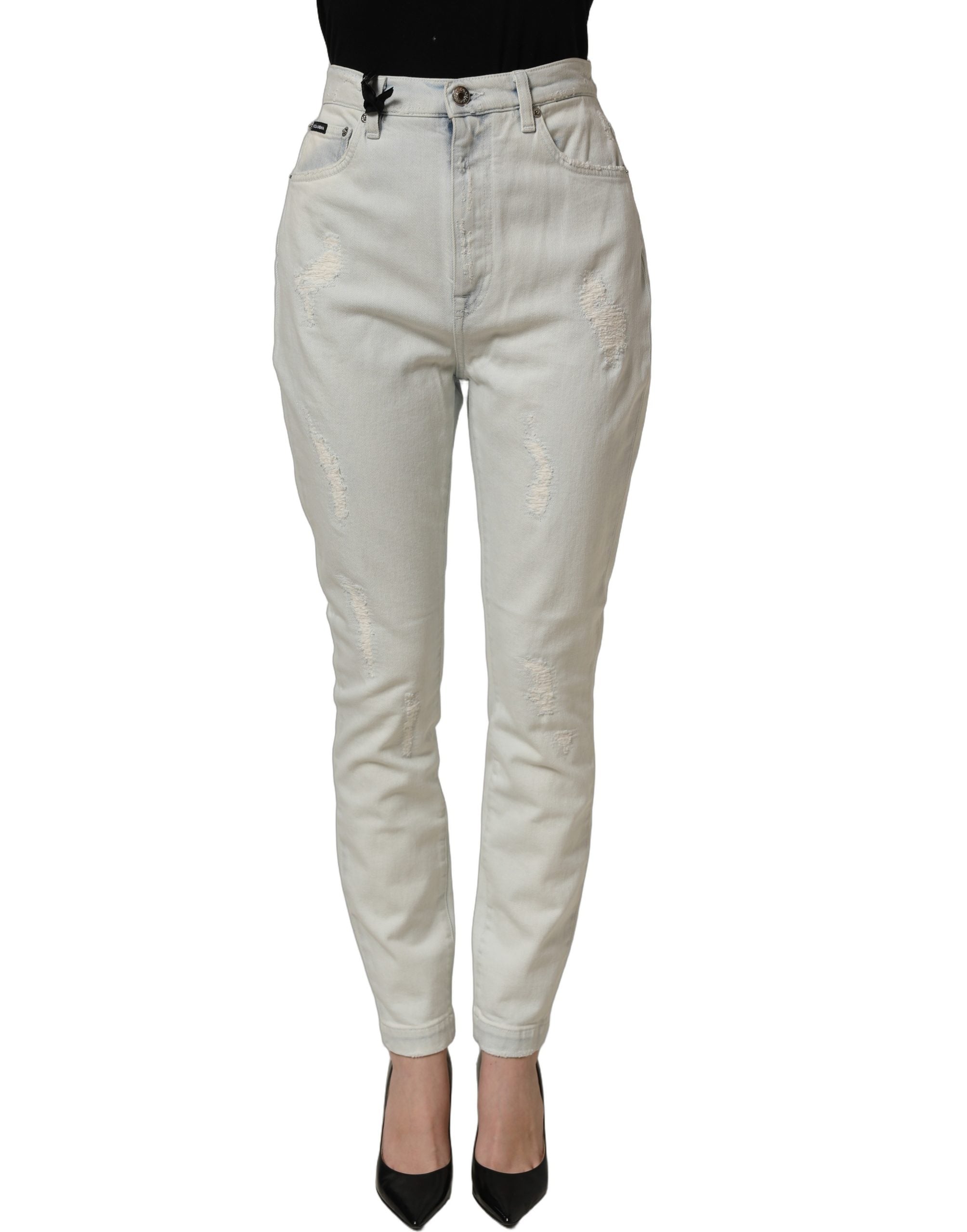 Dolce & Gabbana Light Blue Cotton Stretch Skinny Denim Jeans