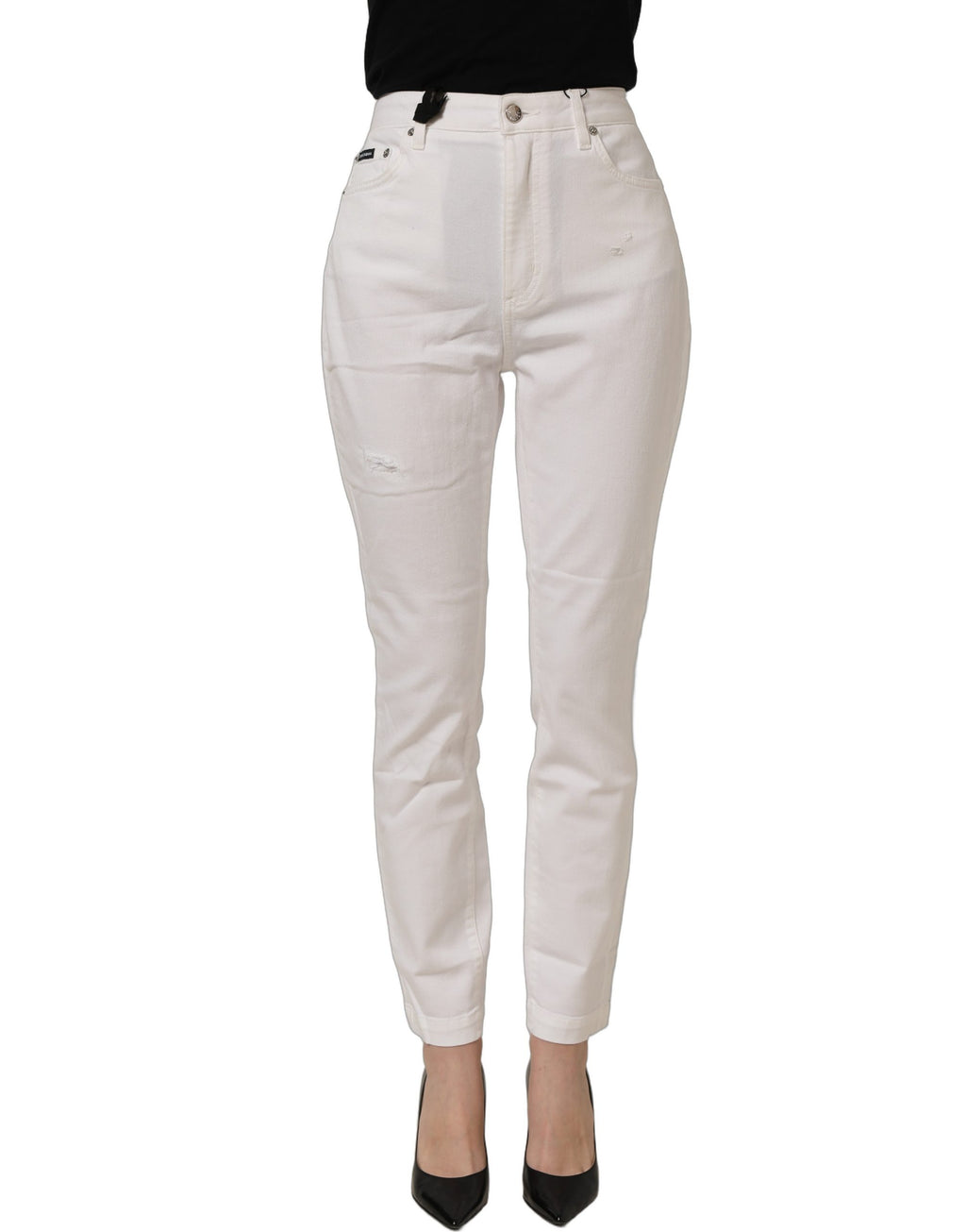 Dolce & Gabbana White Cotton Stretch Skinny Denim Jeans