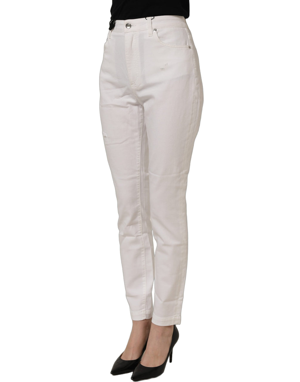 Dolce & Gabbana White Cotton Stretch Skinny Denim Jeans