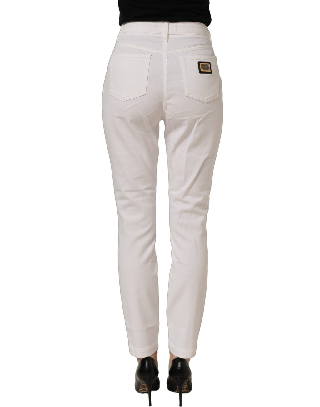 Dolce & Gabbana White Cotton Stretch Skinny Denim Jeans