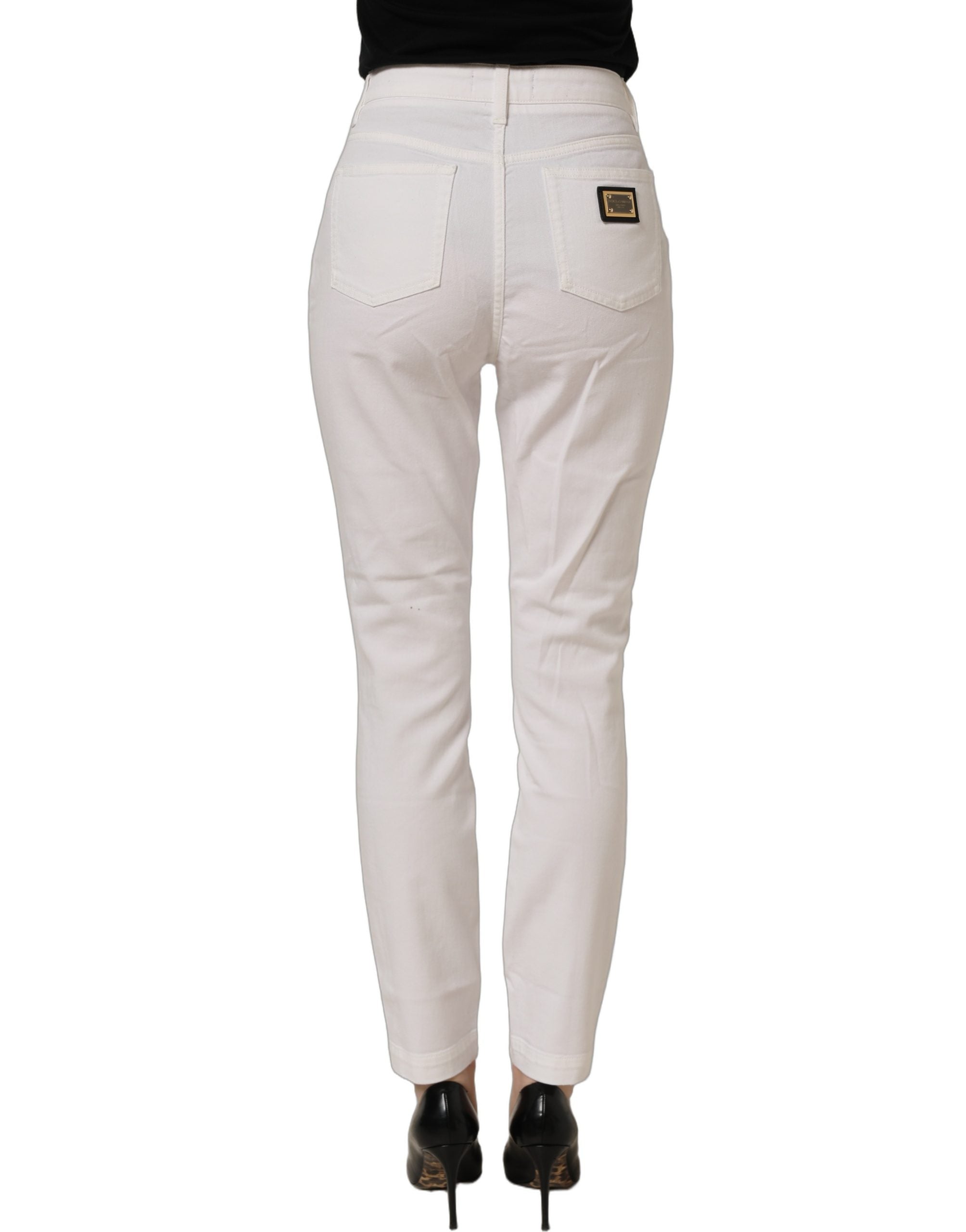 Dolce & Gabbana White Cotton Stretch Skinny Denim Jeans