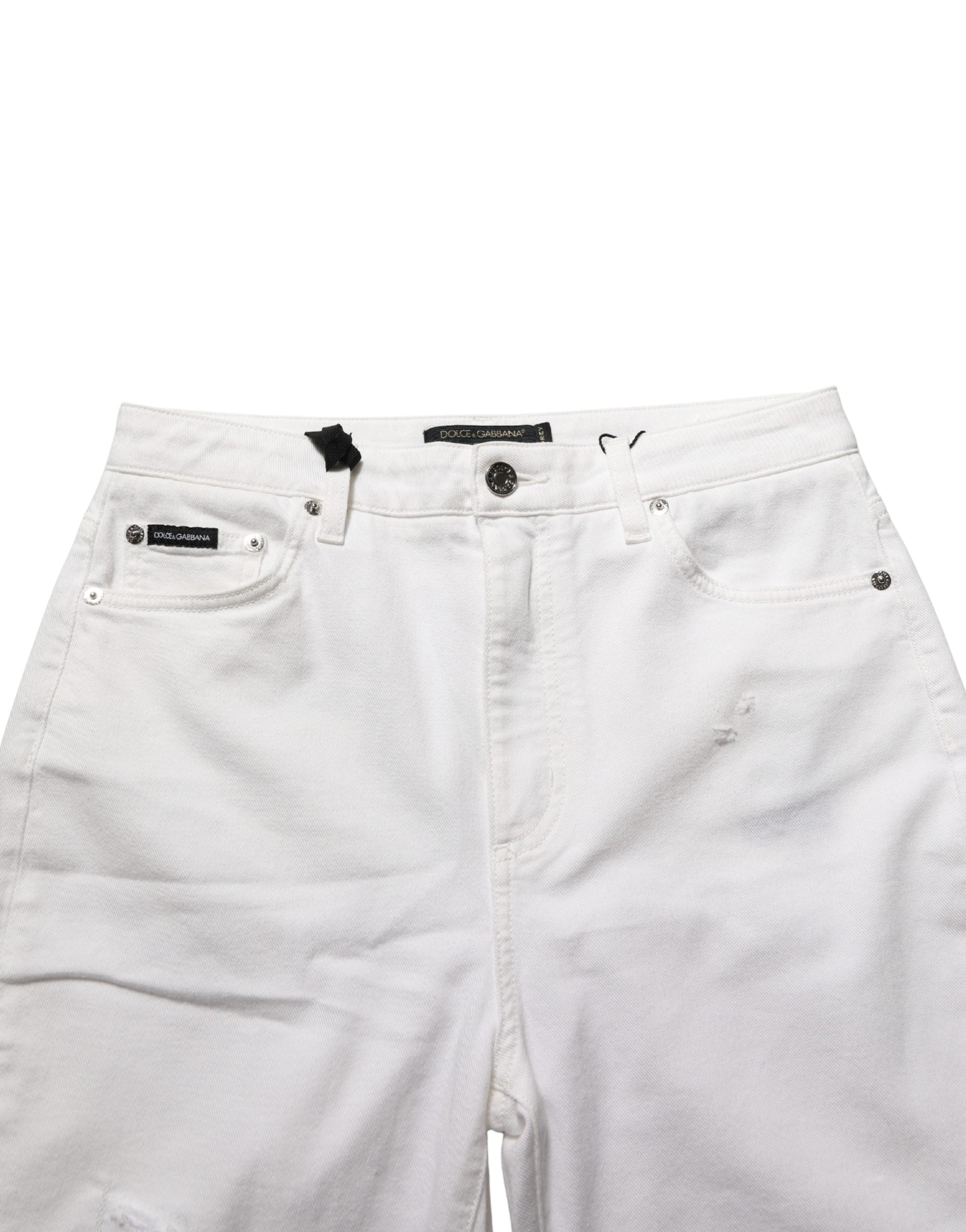 Dolce & Gabbana White Cotton Stretch Skinny Denim Jeans