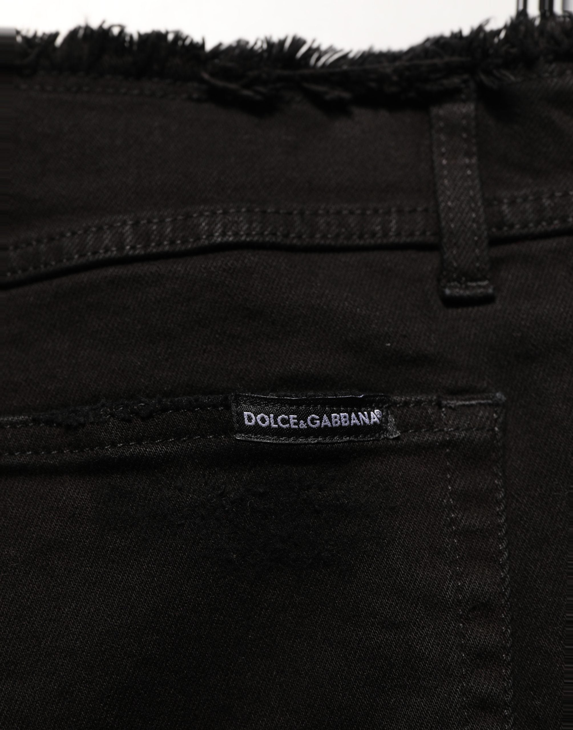 Dolce & Gabbana Black Cotton Skinny Denim Trouser Jeans