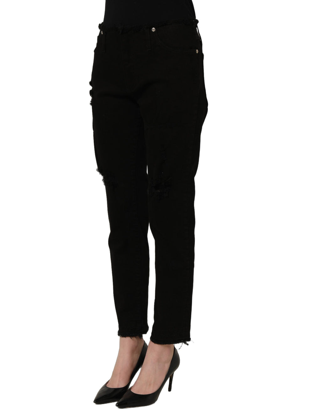 Dolce & Gabbana Black Cotton Skinny Denim Trouser Jeans