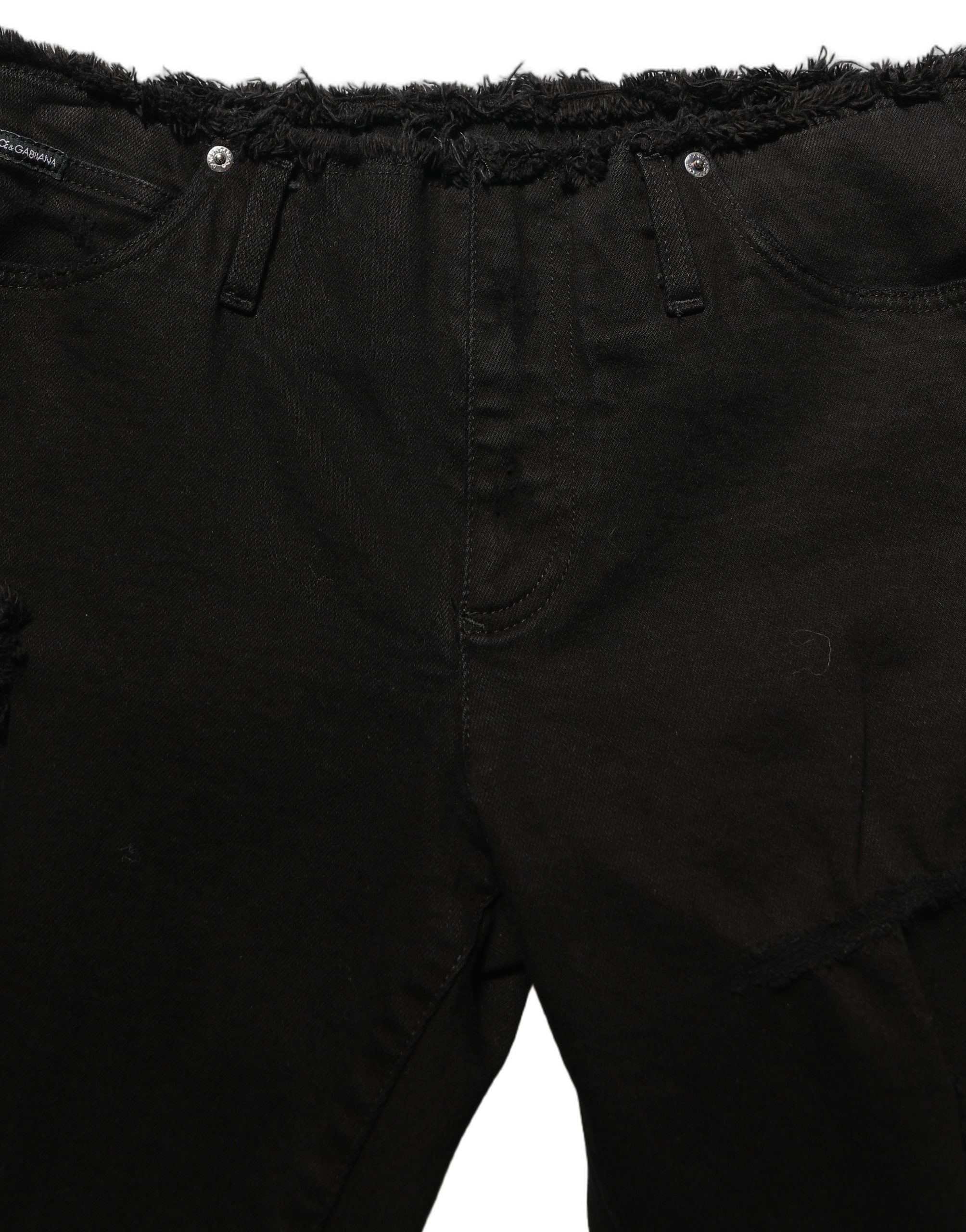 Dolce & Gabbana Black Cotton Skinny Denim Trouser Jeans