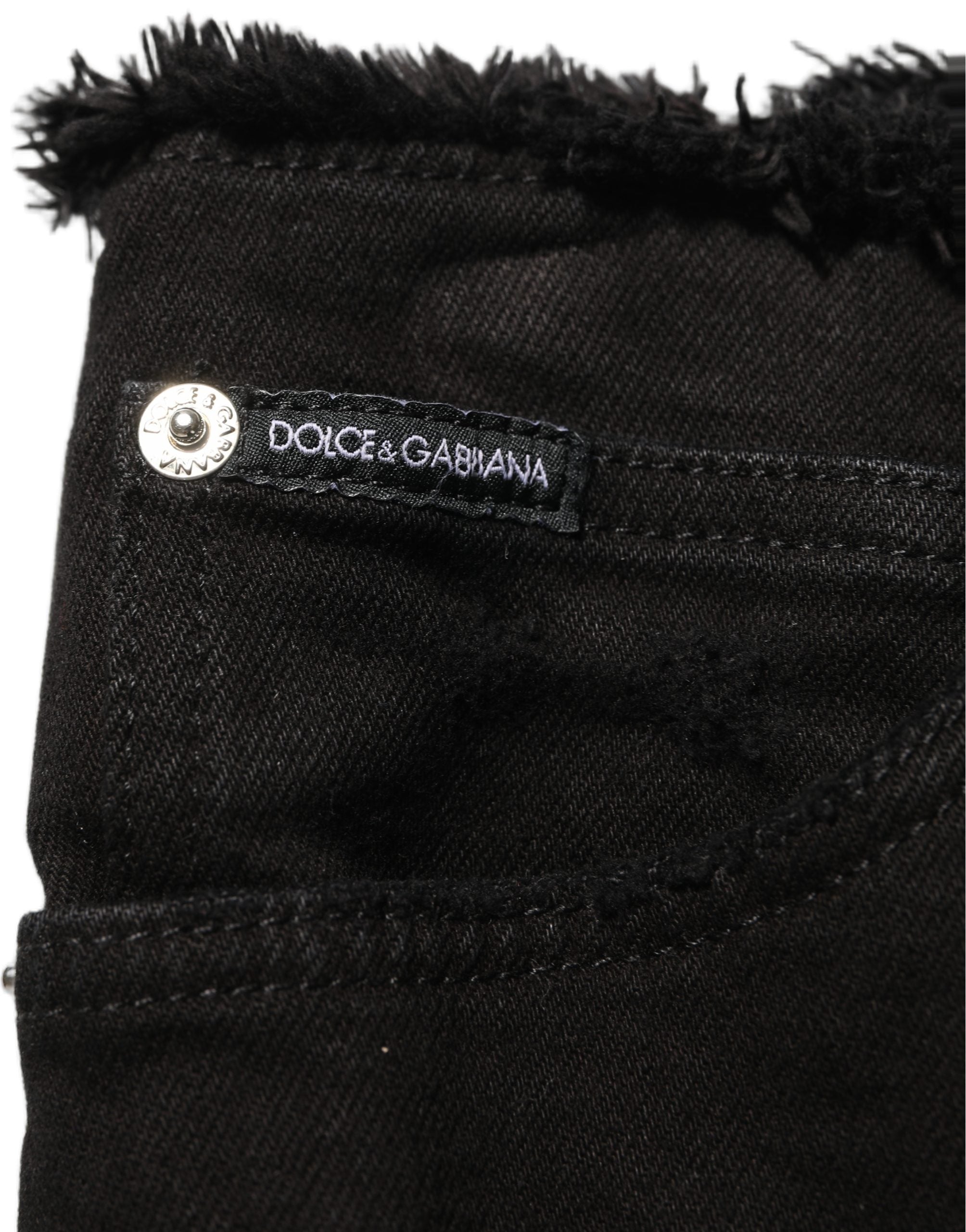 Dolce & Gabbana Black Cotton Skinny Denim Trouser Jeans