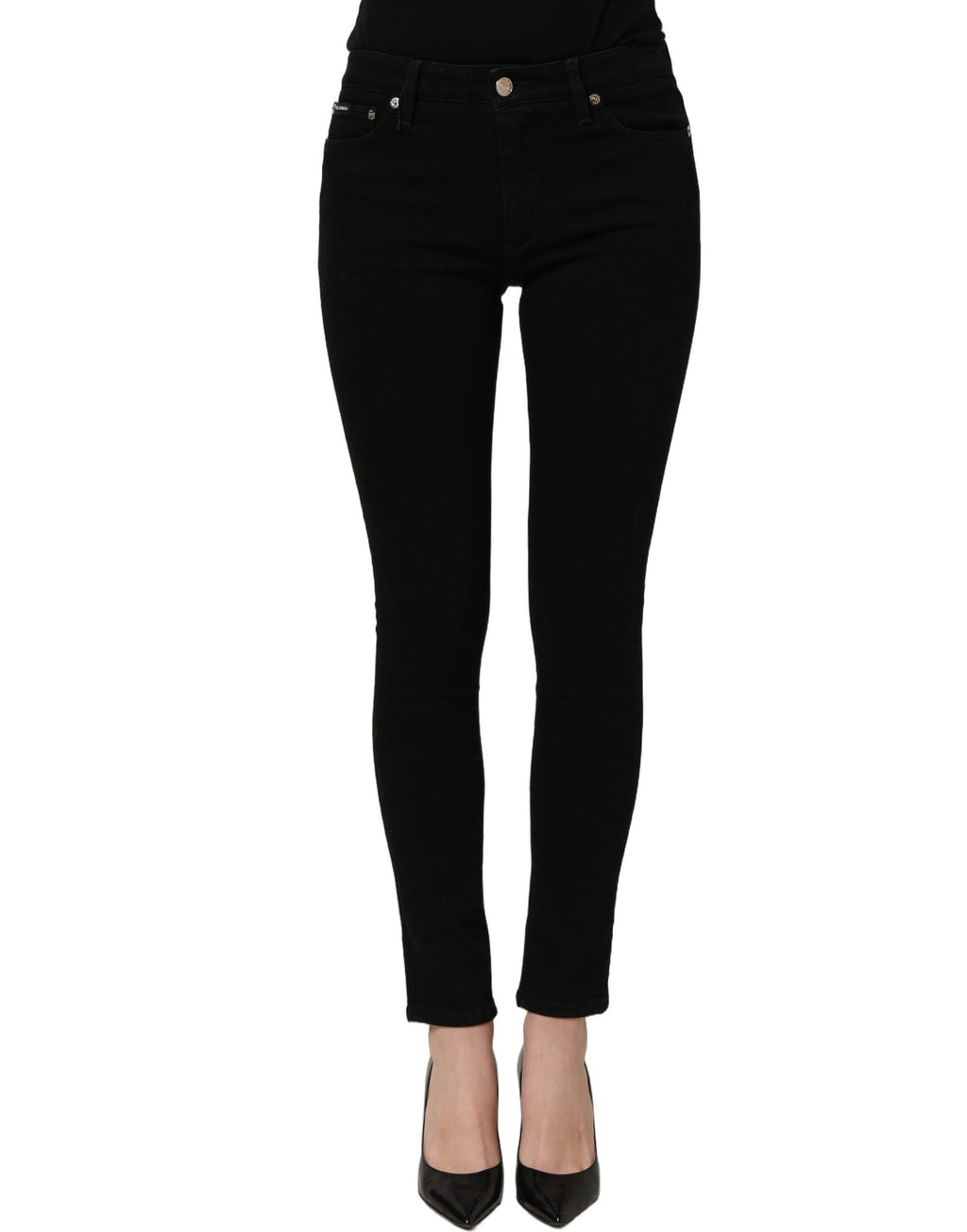 Dolce & Gabbana Dark Gray Cotton Stretch Skinny Denim Jeans