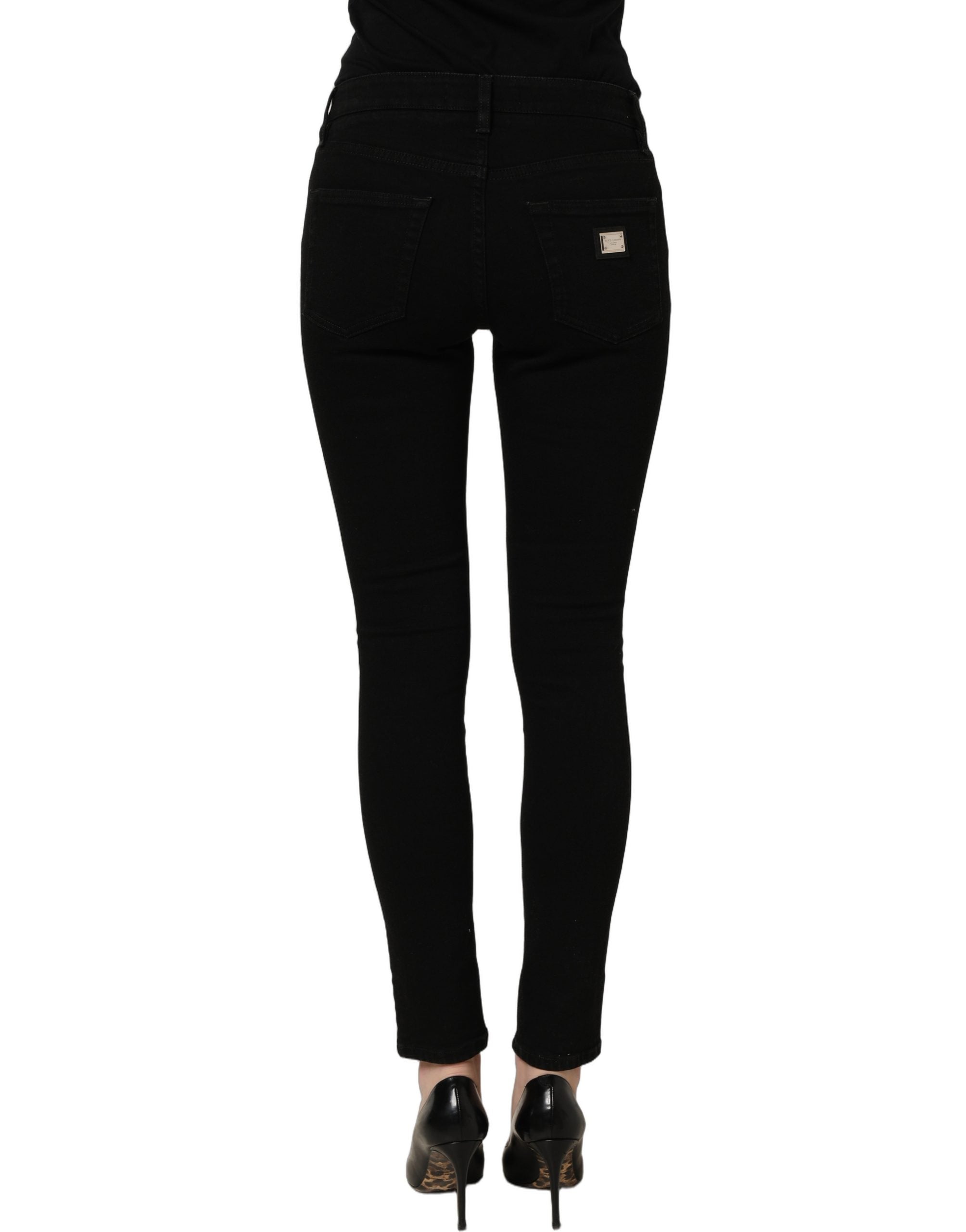 Dolce & Gabbana Black Cotton Stretch Skinny Denim Jeans