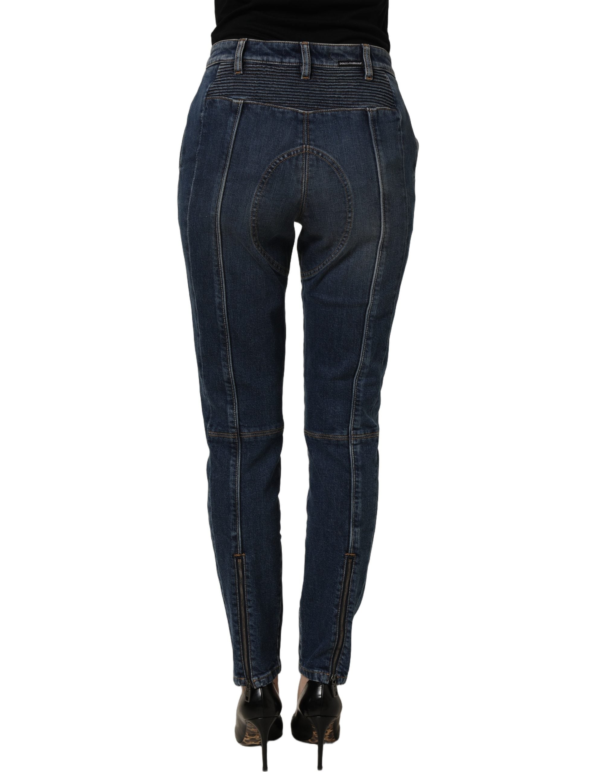 Dolce & Gabbana Dark Blue Cotton Stretch Skinny Denim Jeans