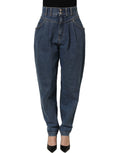 Dolce & Gabbana Dark Blue Cotton Stretch Tapered Denim Jeans