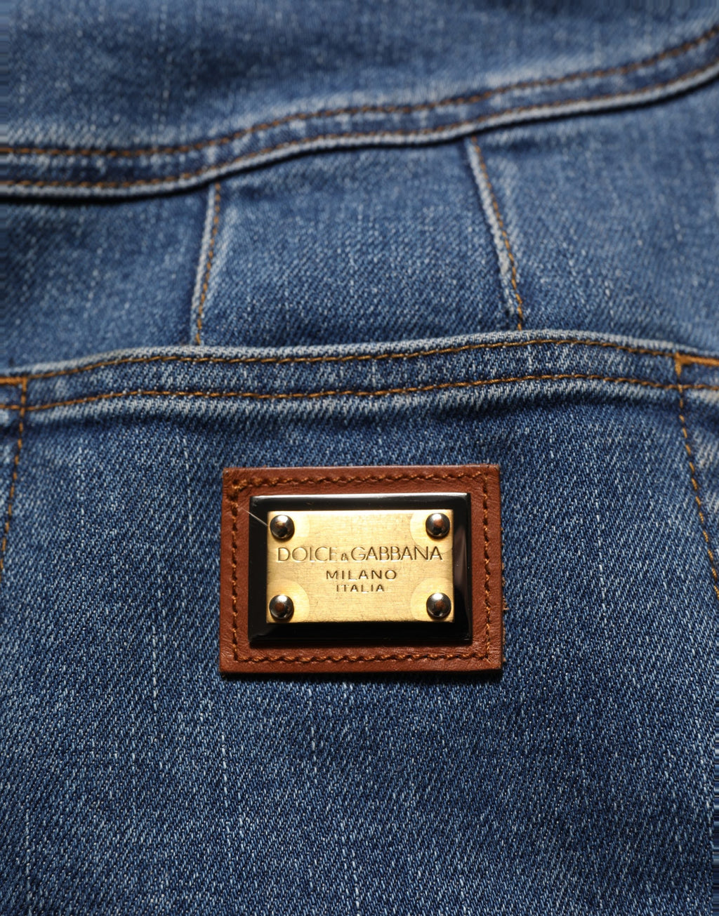 Dolce & Gabbana Dark Blue Cotton Stretch Tapered Denim Jeans