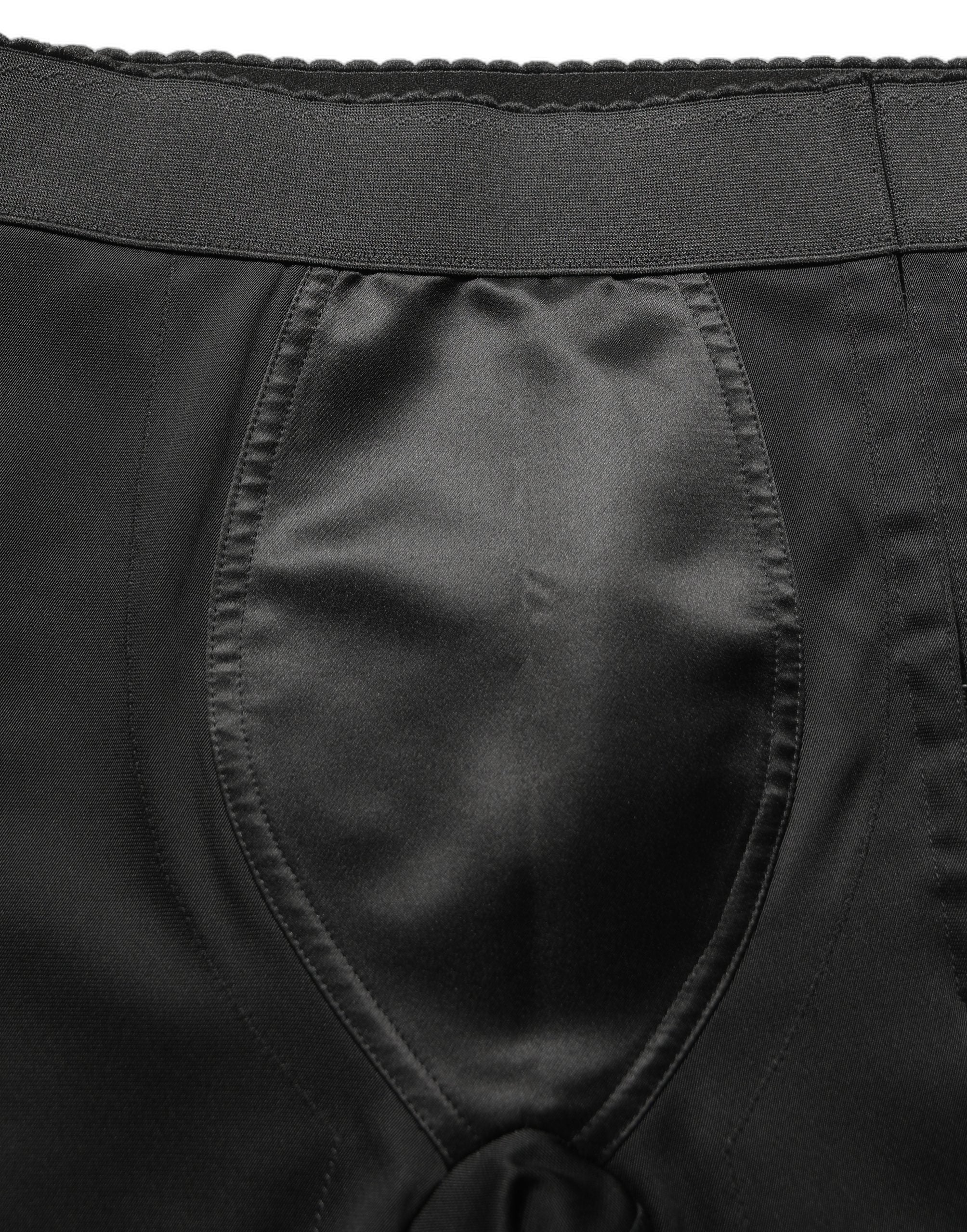 Dolce & Gabbana Black Nylon HighWaist Elastic Waistband Shorts