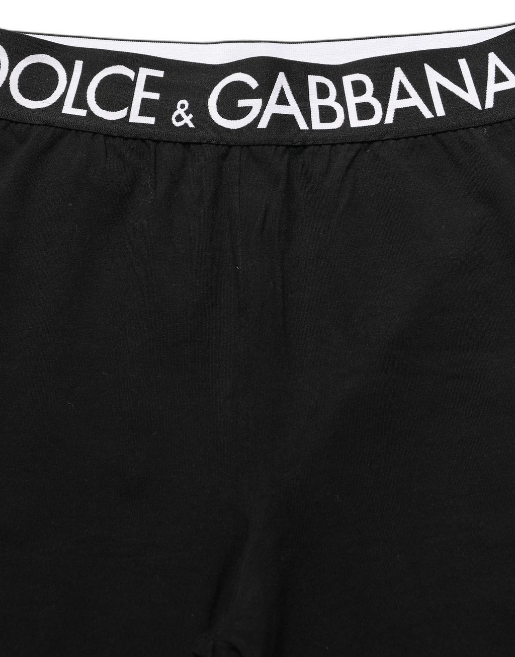 Dolce & Gabbana Black Cotton HighWaist Cropped Leggings Pants