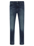 Hugo Boss Blue Cotton Tapered Jeans