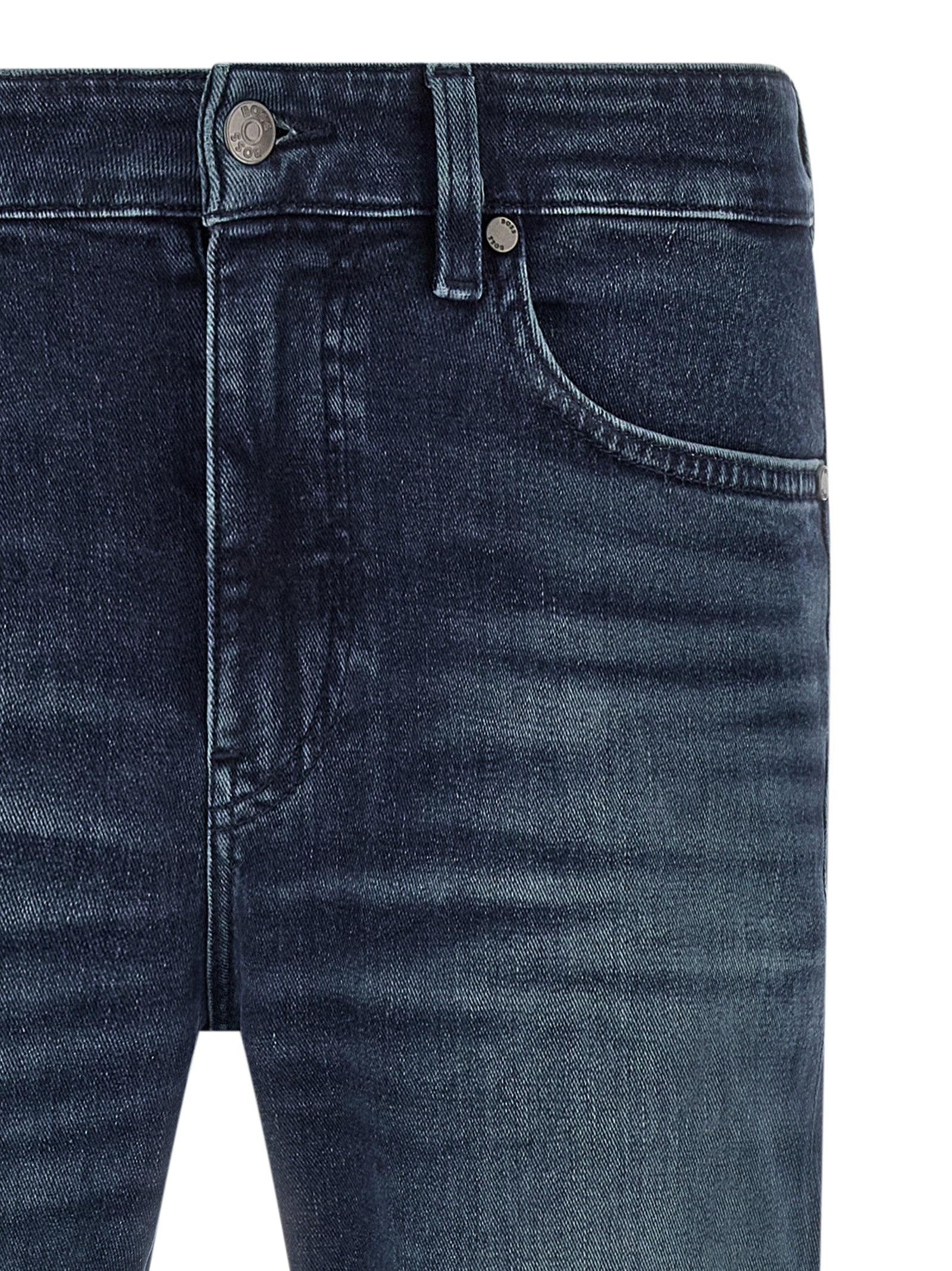 Hugo Boss Blue Cotton Tapered Jeans