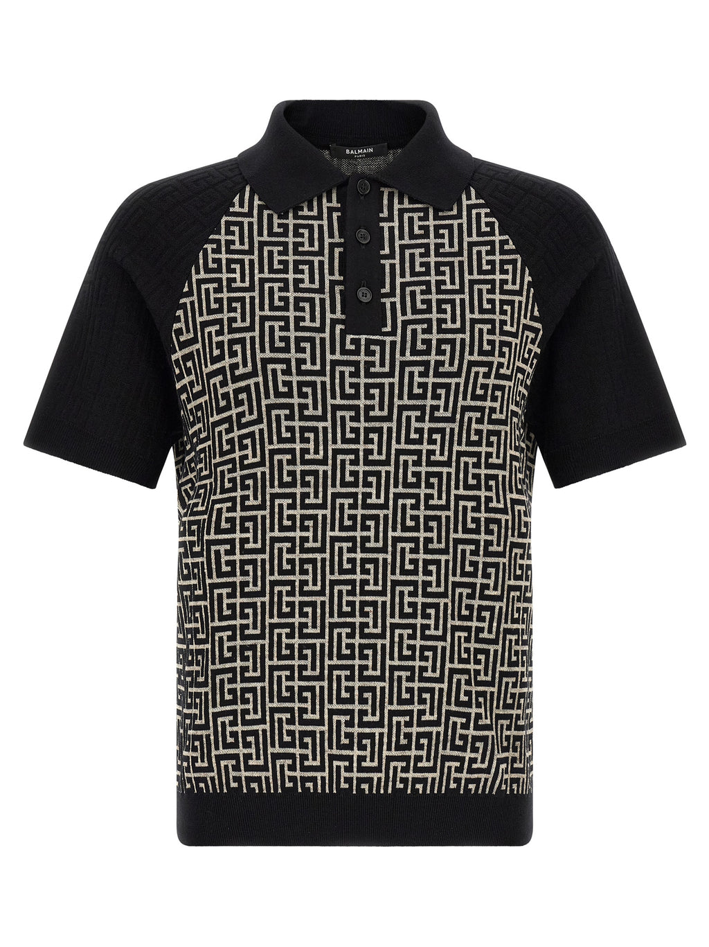 Balmain Bicolor Cotton Polo Shirt