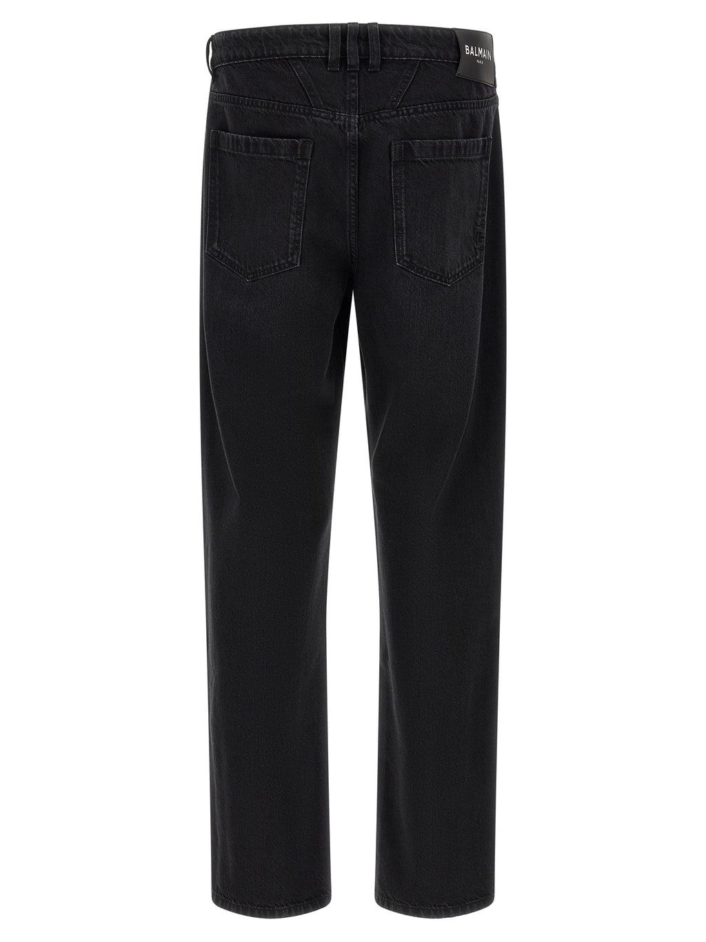 Balmain Black Cotton Straight-Leg Jeans