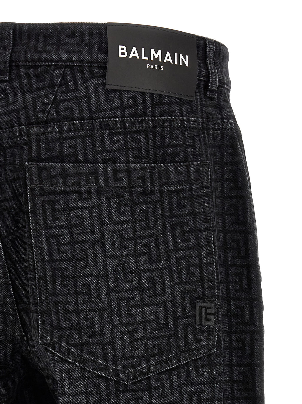 Balmain Black Cotton Straight-Leg Jeans