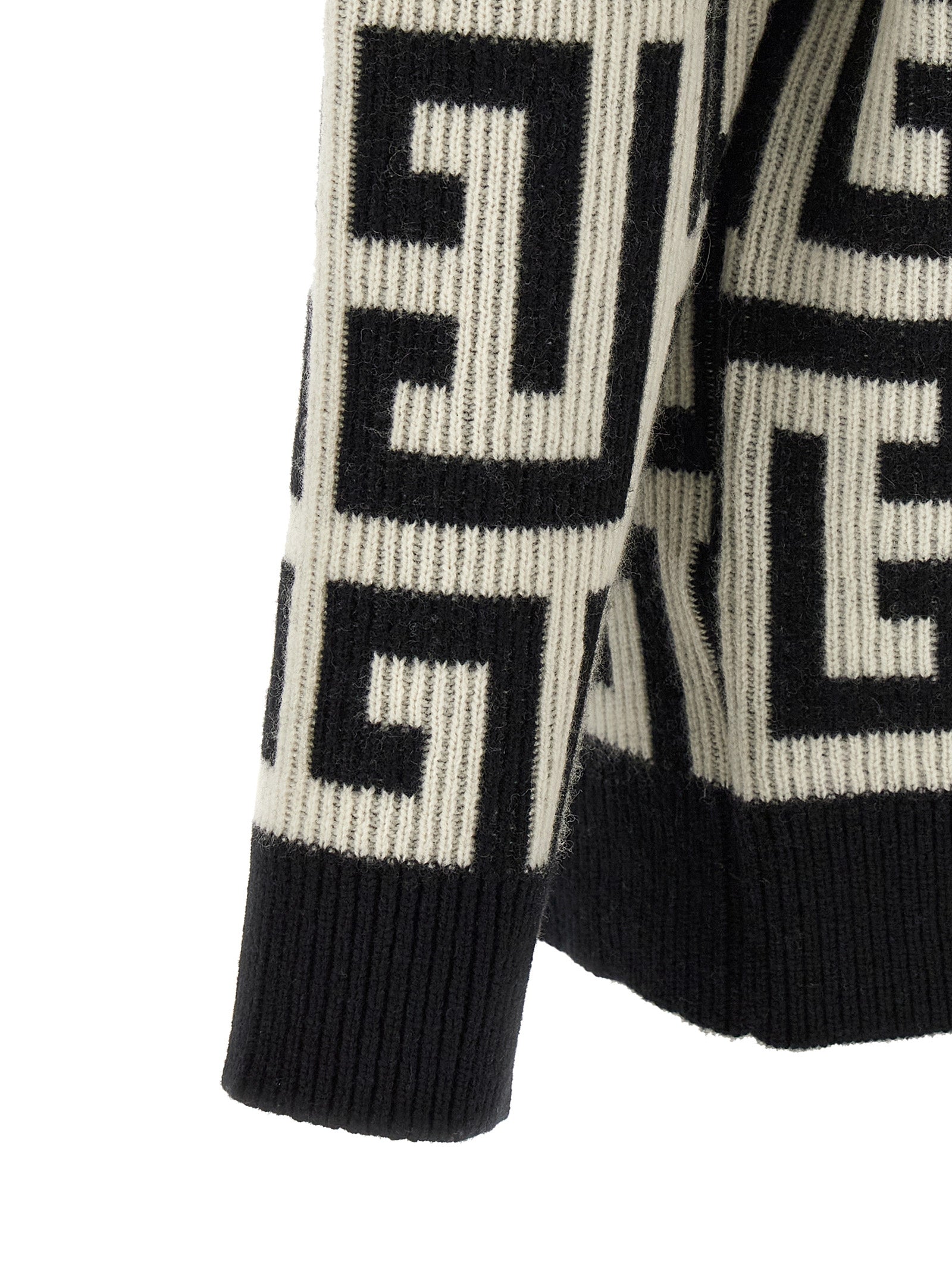 Balmain Bicolor Merino Wool Cardigan